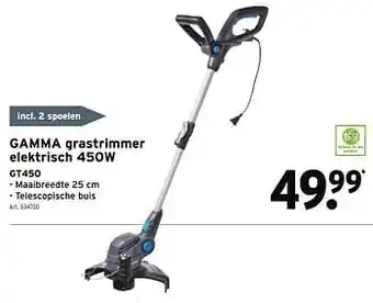 GAMMA Gamma grastrimmer elektrisch gt450 aanbieding