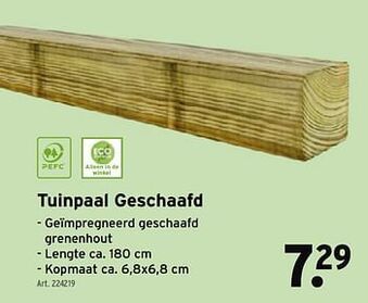 GAMMA Tuinpaal geschaafd aanbieding