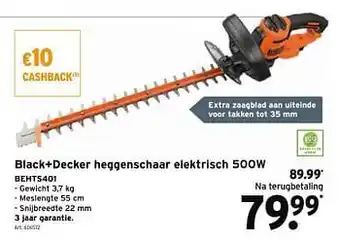 GAMMA Black+decker heggenschaar elektrisch behts401 aanbieding