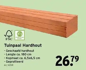 GAMMA Tuinpaal hardhout aanbieding