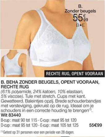 Damart BEHA ZONDER BEUGELS, OPENT VOORAAN, RECHTE RUG aanbieding