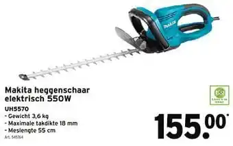 GAMMA Makita heggenschaar elektrisch uh5570 aanbieding
