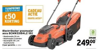 GAMMA Black+decker grasmaaier accu bcmw33184l2 aanbieding