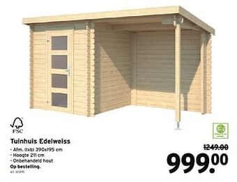 GAMMA Tuinhuis edelweiss aanbieding
