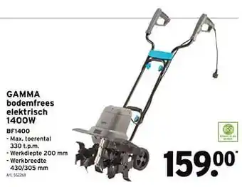 GAMMA Gamma bodemfrees elektrisch bf1400 aanbieding