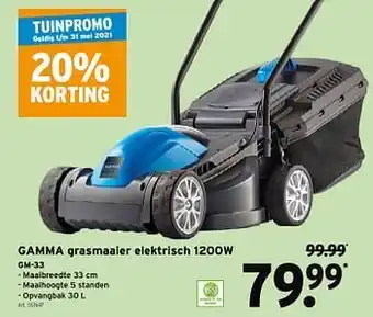 GAMMA Gamma grasmaaier elektrisch gm-33 aanbieding