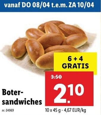 Lidl Boter sandwiches aanbieding