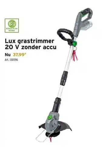 GAMMA Lux grastrimmer 20 v zonder accu aanbieding