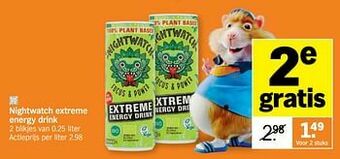 Albert Heijn Nightwatch extreme energy drink aanbieding