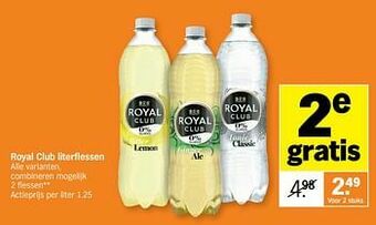 Albert Heijn Royal club literflessen aanbieding
