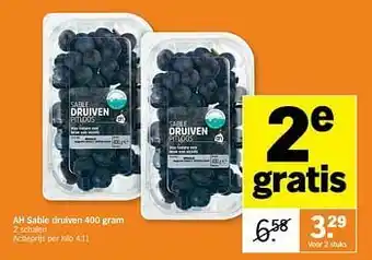 Albert Heijn Ah sable druiven aanbieding