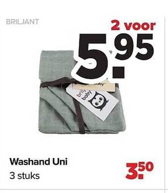 Baby-Dump Washand uni aanbieding