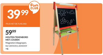 HOUTEN TEKENBORD MET 2 ZIJDEN