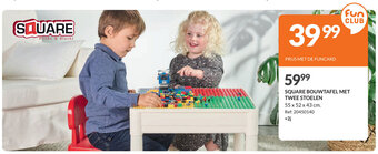 SQUARE BOUWTAFEL MET TWEE STOELEN