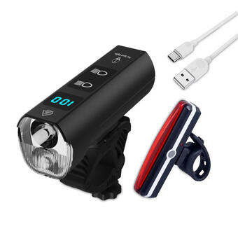 Decathlon Fietsverlichting usb oplaadbaar - 1300 & 120 lumen - racefiets aanbieding
