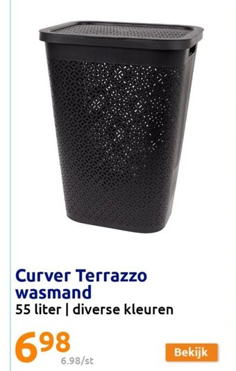 Action Curver Terrazzo wasmand 55 liter aanbieding