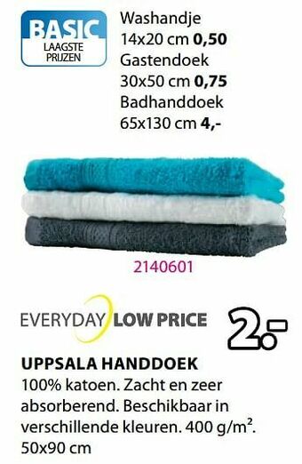 Jysk Uppsala handdoek aanbieding