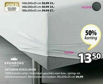 Jysk Satijnen hoeslaken aanbieding