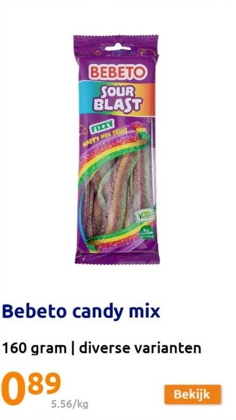 Action Bebeto candy mix 160gram aanbieding