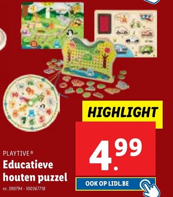 PLAYTIVE Educatieve houten puzzel