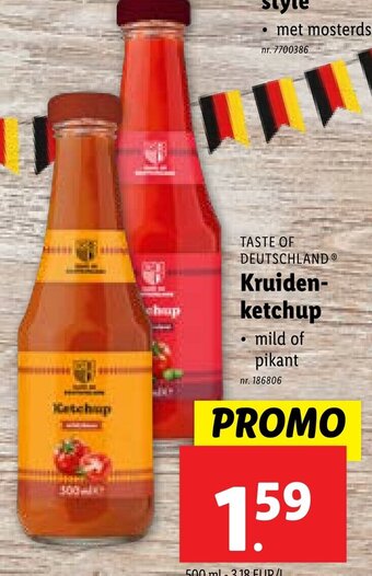 Lidl TASTE OF DEUTSCHLAND Kruiden- ketchup 500ml aanbieding