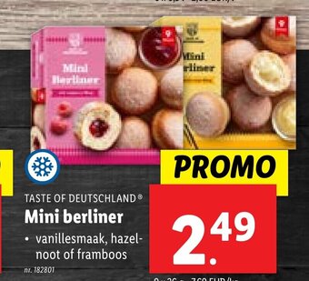 Lidl TASTE OF DEUTSCHLAND Mini berliner 9 x 36g aanbieding