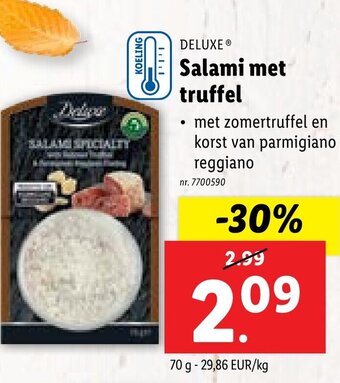 Lidl DELUXE Salami met truffel 70g aanbieding