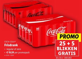 Lidl COCA-COLA Frisdrank 30 x 33cl aanbieding