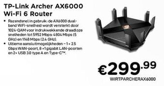 CompuDeals Tp-link archer ax6000 wi-fi 6 router aanbieding