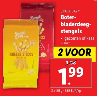 Lidl SNACK DAY Boter bladerdeeg-stengels 2 x 150g aanbieding