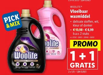 Lidl WOOLITE Vloeibaar wasmiddel 2 x 1.9L aanbieding