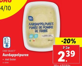 Lidl CHEF SELECT Aardappelpuree 500g aanbieding