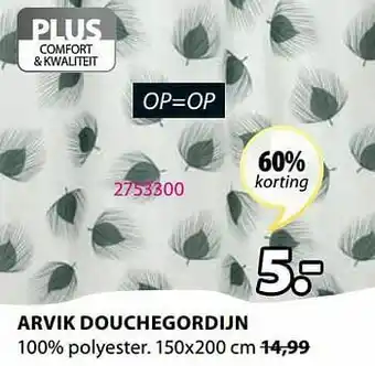 Jysk Arvik douchegordijn aanbieding