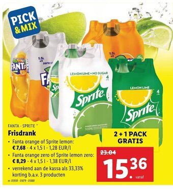 Lidl Fanta -Sprite Frisdrank aanbieding