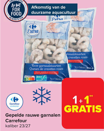Carrefour Market Gepelde rauwe garnalen Carrefour kaliber 23/27 aanbieding