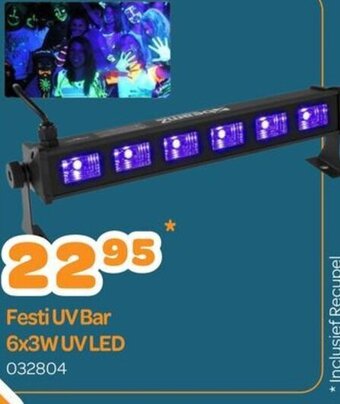 Happyland Festi UV Bar 6x3W UV LED aanbieding