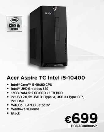 Acer aspire tc intel i5-10400