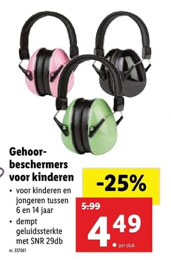 Lidl Gehoor beschermers voor kinderen aanbieding