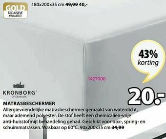 Jysk Matrasbeschermer aanbieding