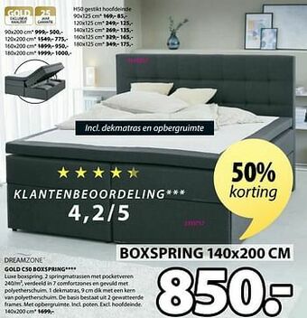 Jysk Gold c50 boxspring aanbieding