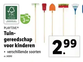 Lidl Playtive Tuin gereedschap voor kinderen aanbieding