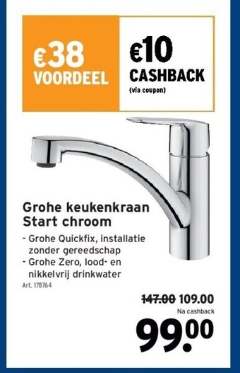 GAMMA Grohe keukenkraan start chroom aanbieding