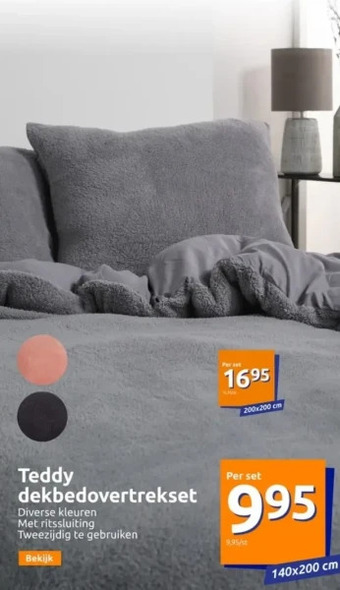 Action Teddy dekbedovertrek aanbieding