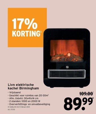 GAMMA Livn elektrische kachel birmingham aanbieding