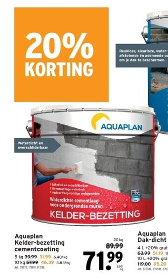 GAMMA Aquaplan kelder-bezetting cementcoating aanbieding
