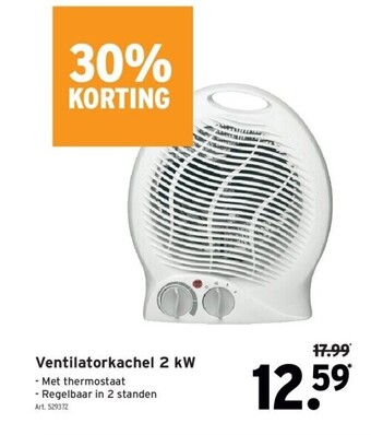GAMMA Ventilatorkachel 2 kw aanbieding