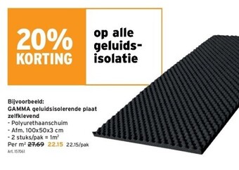 GAMMA Gamma geluidsisolerende plaat zelfklevend aanbieding