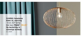 GAMMA Gamma hanglamp nikki xl messing aanbieding