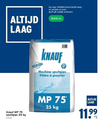 GAMMA Knauf mp 75 spuitgips 25 kg aanbieding