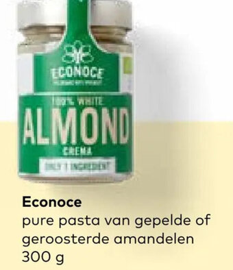 Bio Planet Econoce pure pasta van gepelde of geroosterde amandelen 300 g aanbieding
